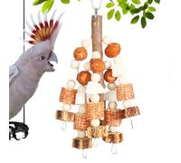 Bird Toys for Parakeets, Climbing Stick & Natural Nut String Chew Toys, Interactive Cage Accessories for Conures, Lovebirds, Macaws, Finches, and Mynah Birds, 29 x 10 x 10 cm