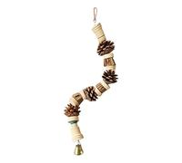 Bird Toys For Parrots - 40x2x2cm Beak Grinding Parakeet Toys For Cage | Pineapple Nut And Pine Cone Chains | Wood Climbing Chewing Pine Cone String, Cage Accessories Parrot, Conure, Cockatiel, Lovebir