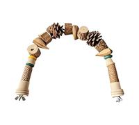 Bird Toys For Parrots - 40x2x2cm Beak Grinding Parakeet Toys For Cage | Pineapple Nut And Pine Cone Chains | Wood Climbing Chewing Pine Cone String, Cage Accessories Parrot, Conure, Cockatiel, Lovebir