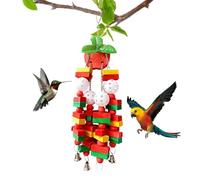 Bird Toys for Parrots - Hanging Chewing for Cage Play | Multi Color Wooden Rope for Exercise, Mental Enrichment, Climbing, and Beak Care for Small and Large Parrots 5.91x19.69 in