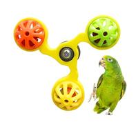 Bird Toys - Fun Rotating Windmill with 3 Bells | Bird Caged Toys for Parakeet, Conure, Cockatiel, Lovebirds, Enrichment, Play, Chewing, Interactive Pet Activity