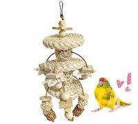 Bird Toys - Natural Wooden Woven Foraging Shredder | Parakeet Chew Toys for Mental Stimulation and Interactive Play | Macaws, Lovebirds, Beak Grinding, Boredom Relief, Cage Enrichment