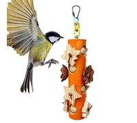 Bird Toys Parrots - 10,4 pulgadas Natural Wooden Teeth, Grinding Gnawing Toy Chew Safe Design for Beak Conditioning and Boredom Relief Sturdy Hanging Enrichment Toy for Small Birds Parakeet Cockatiel