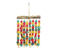 Bird Toys Set - Colorful Cage Accessories For Chewing Play | Natural Wood Blocks with Rope Elements, Interactive Beak Activity Toys For Parakeets Conures Cockatiels Budgies Indoor Use