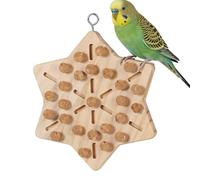 Bird Toys | Wooden Bite Game with Removable Corks - Bird Foraging Toys | For Home Mental Stimulation Physical Exercise Boredom Prevention Beak Health Environmental Enrichment