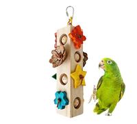 Bird Toys, Wooden Cockatiel Chew Accessories, Parrot Chewing Toys, Heavy Duty Enrichment and Play, Interactive Training Activity Accessories for Macaws Lovebirds Conures, 10.24x1.57x1.57 Inches