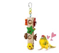 Bird Toys, Wooden Cockatiel Chew Accessories, Parrot Chewing Toys, Heavy Duty Enrichment and Play, Interactive Training Activity Accessories for Macaws Lovebirds Conures, 10.24x1.57x1.57 Inches