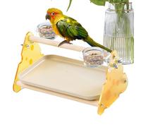 Bird Training Stand, Parrot Tabletop Exercise Gym Playpen, Desktop Activity Center with Removable Tray, Interactive Perch Playground for Parakeets, Lovebirds, Finches, 9.76x6.69x6.06 in