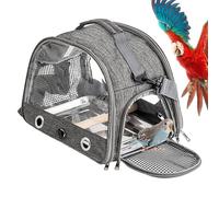 Bird Travel Cage, Bird Carrier Bag with Shoulder Strap, Portable Small Animal Carrier, 12.99x9.45x10.24in Ideal for Budgies, Parakeets, Conures Outdoor Adventure, Gray, Blue, Black