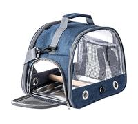 Bird Travel Cage, Bird Carrier Bag with Shoulder Strap, Portable Small Animal Carrier, 12.99x9.45x10.24in Ideal for Budgies, Parakeets, Conures Outdoor Adventure, Gray, Blue, Black
