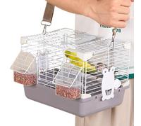 Bird Travel Cage, Bird Habitat, 10.63x7.87x7.87 Inches Heavy Duty with Handle, Portable Carrier for Cockatiels, Peony, Budgies Pearl Munias, and Other Small Avian, Pets on The Go