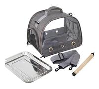 Bird Travel Carrier, Breathable Parrot Carrier Bag, Portable Small Pet Cage with Perch & Tray, Transparent Lightweight Design, Easy To Clean, (12.99x9.44x10.23 Inches)