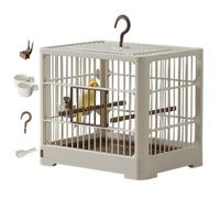Bird Travel Carrier - Small Bird Travel Cage | Portable Container Carrier, Cage with Standing Pole, Detachable Tray & Hook Handle For Parakeets, Parrotlets, Parrots