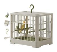 Bird Travel Carrier - Small Bird Travel Cage | Portable Container Carrier, Cage with Standing Pole, Detachable Tray & Hook Handle For Parakeets, Parrotlets, Parrots