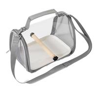 Bird Travel Carrier with Standing Perch - 10Inch Breathable Transparent Bird Travel Bag | Lightweight Outdoor Hiking & Car Trip Cage For Parakeets & Small Birds
