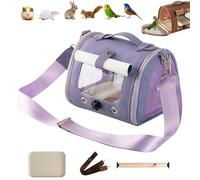 Bird Travel Handbag with Plastic Tray, Portable Small Bird Parakeet Bag with Standing Perch, Lightweight Breathable Parrot Travel Cage Carrier for Vet Visit Shopping and Outdoor Adventure