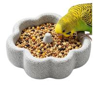 Bird Water Bowl Natural Pumice Stone Feeding Dish Beak Care Cup