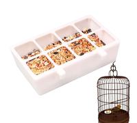 Bird Water Feeder, 8-Grid Cage Water Dispenser, Convenient Morning Feeding Design, Sturdy Parrot Supplies and Birds Feeders Station for Courtyard, Balcony, Wall, Yard, White