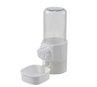 Bird Water Feeder, Automatic Food Dispenser, Transparente Pet Fountain Design, Feeding Station, Small Animal Hydration Tool for Squirrel, Parrot, Finch, Bunny, Chicken, White Color