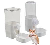 Bird Water Feeder, Automatic Parakeet Water Dispenser, transparente Pet Fountain Feeding Station with Hanging Design for Squirrel, Parrot, Finch, Bunny, Chicken, Cockatiels, Lovebirds, Color White
