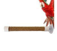 Bird Window Perch, Parakeet Wall Rack, Suction Cup Stand, Portable Cage Accessory, Strong Grip Mount for Bathing, Car Travel, Or Bird Training Indoors