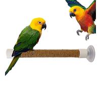 Bird Window Perch, Portable Suction Cups, Adorable Lightweight Parrot Training Perch Rack, Mirror Cage Bath Car, Travel Suctions Stand for Parakeets Macaws Cockatoos
