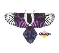 Bird Wings Costume For Kids - Tela de gasa de 118 x 65 cm | Dress Up Cape With Adjustable Shoulder Straps | Owl Eagle Masquerade Outfit With Facepiece For Boys Girls Ages 3 To 8 Halloween Party Play