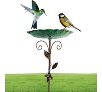 Birdbath Bowl - Iron Bird Bath for Outside | 77cm Sparrow Bath | Frost Proof Winterproof Standing Feeder Bowl for Patio Deck Backyard Garden Decor Outdoor Bird Friendly Space