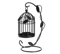 Birdcage Candle Lantern, Metal Birdcage Candle Holder Hollow out (Black)