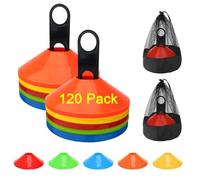 BIRDDIE Paquete de 120 conos de entrenamiento de fútbol, conos deportivos de fútbol, conos de agilidad con bolsa de transporte y soporte para ejercicios, baloncesto, entrenamiento, equipo de práctica
