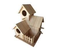 Birdhouses - Birdbox | Caja nido para pájaros | Casas de pájaros sin pintar | Casas de pájaros de madera para pintar | Nido de pájaros estilo granja cabaña para pájaros pintura para niños decoración