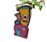 Birdhouses Outdoors Wooden Birds Nest Box, 7,09 x 6,1 pulgadas Adorable rústico Weatherproof Natural Bird House Shelter, colgante Nesting Box for Garden, Backyard, Balcony, Patio Decor