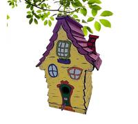 Birdhouses Outdoors Wooden Birds Nest Box, 7,09 x 6,1 pulgadas Adorable rústico Weatherproof Natural Bird House Shelter, colgante Nesting Box for Garden, Backyard, Balcony, Patio Decor