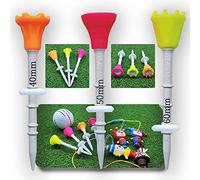 BIRDIE79 Camisetas de Golf mejoradas de Cabeza Grande (Silicona) de 3-1/4 - Altura Ajustable - Fácil de Quitar - tee Off con Mayor consistencia - Excelente Durabilidad - Colgador de Camiseta de Golf