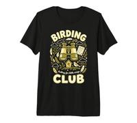 Birding Club en Busca de prismáticos Little Wings Camiseta Premium
