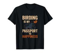 Birding Is My Passport to Happiness Novedad Camiseta