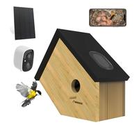 Birdkiss Casa inteligente para colibríes con cámara alimentada por energía solar, 3 MP HD Live View Birdhouse para exteriores, ver anidación y incubación de pájaros, regalo ideal al aire libre para