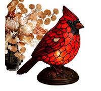 Birds Bird Lamp | Cute Resin Battery Operated Lighting | Red Bird Table Lam