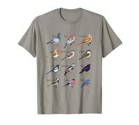 Birds Collection gift and tees: Camiseta 'I love Vögel und die Natur' Gris Talla S Manga Corta Unisex Adulto