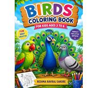 Birds Coloring Book for Kids Ages 3-6: Fun and Easy Bird Coloring Pages Featuring Peacocks, Parrots, Pigeons & More for Toddlers and Preschoolers Book Description
