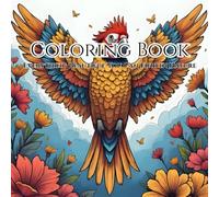 Birds, Flowers & Butterflies Large Print Coloring Book: 40 Beautiful Simple Designs for Relaxation and Stress Relief