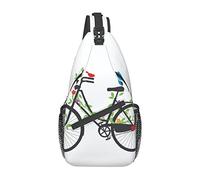 Birds Flowers on Bikes Small Boat On The Water Sling Bag, Mochila de Hombro Paquete de Cofre Causal Crossbody Daypack para Mujeres Hombres Senderismo Viajes