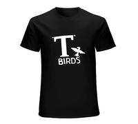 Birds Funny Grease Stag Do Doo Retro Fancy Dress Outfit Hot Rod Unisex 100% Cotton Short-Sleeve T-Shirts Black M