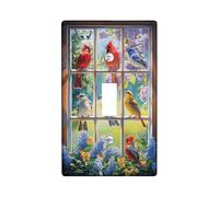 Birds in Bloom - Placas de cubierta para interruptor de luz/cubiertas de salida, diseños coloridos de pájaros para decoración de primavera, placas de pared termoplásticas, tamaño estándar, palanca