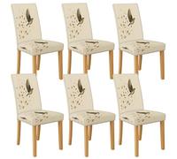 Birds in Flight - Fundas para sillas de comedor, protectores de asiento elásticos y lavables de elastano, elegantes fundas decorativas para cocina y comedor, 6 unidades