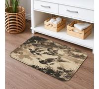 Birds in Flight - Tapete de baño de secado rápido, diseño artístico vintage de pájaros, absorbente, antideslizante, de espuma viscoelástica natural, lavable, para baño, baño, baño, decorativo, 16 x 24