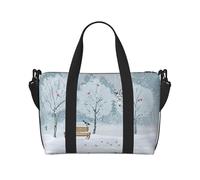 Birds in The Park On A Snowy Day - Bolsa de viaje cruzada de mano con un solo hombro, bolsa de deporte y fitness, bolsa de equipaje de viaje