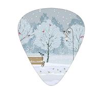 Birds In The Park On A Snowy Day - Juego de 12 pastillas de guitarra adecuadas para tocar guitarras acústicas, guitarras eléctricas, etc.