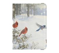 Birds in Winter Snow - Funda de piel para pasaporte, impermeable, para mujer, accesorios de viaje