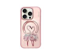 (Birds, Multicolor) For iPhone 16 Pro Max Magnetic Case Embroidery PU Leather Back Cover - Golden Dragon